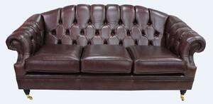 Chesterfield 3 Seater Old English Dark Brown Leather Sofa Settee Bespoke In Victoria Style