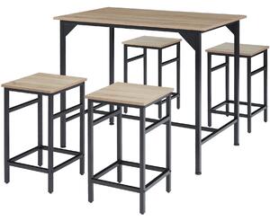 Tectake 404307 dining table with 4 bar stools edinburgh - industrial light