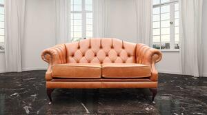 Chesterfield 2 Seater Old English Tan Leather Sofa Settee Custom Made In Victoria Style