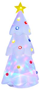 HOMCOM 1.8 m Inflatable Christmas Tree w/ Star and Multicolour Decorations LED Lighted Indoor Outdoor Home Decor for Garden Lawn Party Prop White