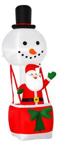 HOMCOM 2.5m Christmas Inflatable Decoration with Santa Claus on Snowman Hot Air Balloon, Blow Up Xmas Decor for Outdoor ​Indoor Home Garden Family