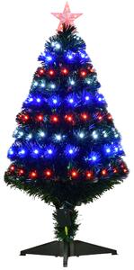 HOMCOM 3ft 90cm Fibre Optic Artificial Christmas Tree