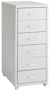 Tectake 402488 filing cabinet on casters - metal - light grey