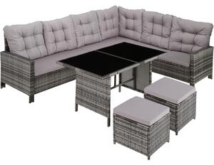 404398 garden rattan furniture set barletta - grey/light grey