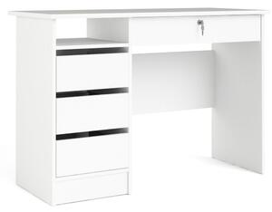 Remote Desk (3+1) Handle Free Drawer In White