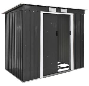 Tectake 404522 shed with slanted roof - grey/white