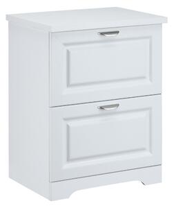 HOMCOM Modern Filing Cabinet with 2 Drawers, Handle, Printer Table, Vertical File Cabinets, for Home, Office, White