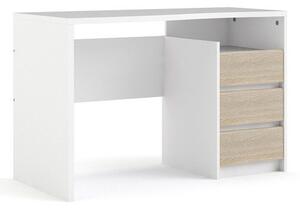 Remote Desk 3 Drawers White Oak Structure