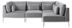 Cassie Right Hand Corner Sofa – Dove Grey – Stainless Steel Base
