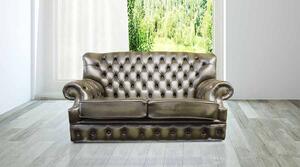 Chesterfield 2 Seater Antique Green Leather Sofa Bespoke In Monks Style