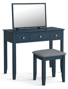 Stirling Blue Scandi Dressing Table Set with Vanity Mirror & Stool | Roseland Furniture