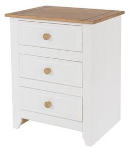 Capson White 3 Drawer Bedside Cabinet