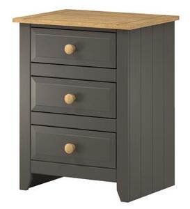Capson Carbon Grey 3 Drawer Bedside Cabinet