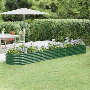 Garden Raised Bed Powder-coated Steel 368x80x36 cm Green