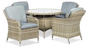 Wentworth Outdoor 4 Seat 110cm Deluxe Rattan Garden Dining Set | Roseland Furniture
