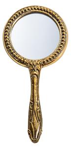 Maxine Antique Style Round Hand Mirror in Brass