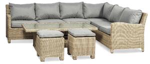 Wentworth Rattan Corner Sofa Garden Lounge Set with Adjustable Table | Roseland Furniture