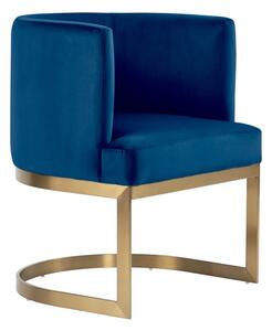 Lasco Dining Chair - Navy - Brushed Brass Base