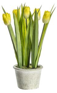 Faux Potted Tulips, Yellow