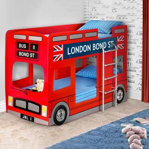 London High Gloss Red Bus Bunk Bed Frame