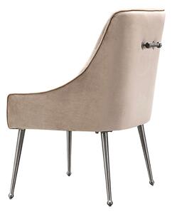 Mason Dining Chair Taupe - Brushed Silver Legs