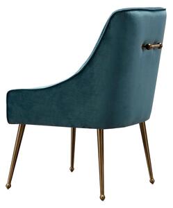 Mason Dining Chair Peacock - Brushed Gold Legs