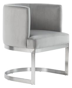 Lasco Dining Chair – Dove Grey - Brushed Stainless Steel Base