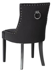 Torino Dining Chair with Back Ring - Black Velvet - Legs in black finish