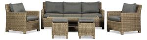 Wentworth Deluxe Outdoor Rattan Sofa Garden Lounge Set with Height Adjustable Table | Roseland Furniture