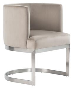 Lasco Dining Chair – Taupe - Brushed Stainless Steel Base