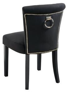 Positano Dining Chair with Back Ring - Black Velvet