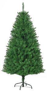HOMCOM 5ft Prelit Christmas Tree Artificial Tree Warm White LED Light Holiday Home Xmas Decoration, Green
