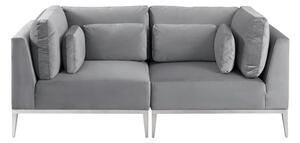 Cassie Two Seat Sofa – Dove Grey – Stainless Steel Base