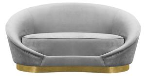 Selini Two Seat Sofa - Dove Grey Brass Base