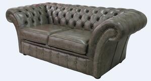 Chesterfield 2 Seater Bronx High Plains Leather Sofa Settee In Balmoral Style