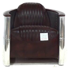 Aviator Pilot Chair In Vintage Tobacco Brown Distressed Real Leather