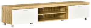 HOMCOM Modern TV Unit, TV Cabinet for TVs up to 90 Inches, Entertainment Center with Drawer Shelf for Living Room, Bedroom, Oak and White