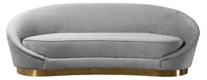 Selini Three Seat Sofa - Dove Grey Brass Base