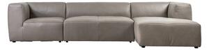 Harris Leather Chaise Sofa in Grey