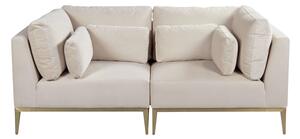 Cassie Two Seat Sofa – Chalk – Brushed Brass Base
