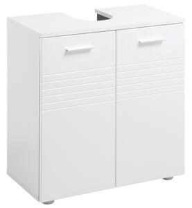 Kleankin Pedestal Under Sink Cabinet: Bathroom Vanity Storage Cupboard with Adjustable Shelf, White Colour