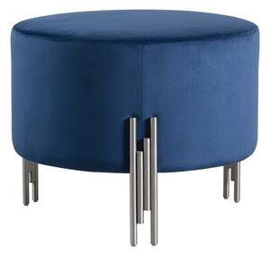 Rubell Large Stool Navy Silver base