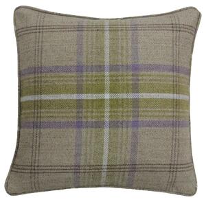 Aviemore Tartan Faux Wool Cushion Thistle Brown