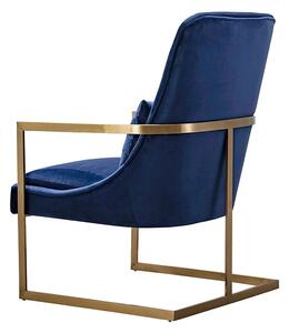 Vantagio Lounge Chair - Navy Blue - Brushed Gold base