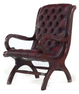 Chesterfield Handmade York Slipper Stand Chair Antique Oxblood Red Real Leather