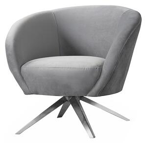 Brodie Swivel Chair - Dove Grey - Silver Base