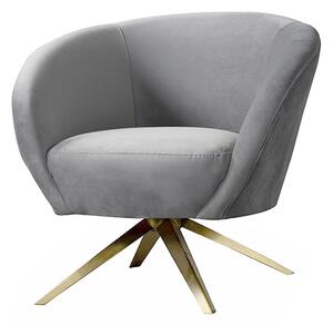 Brodie Swivel Chair - Dove Grey - Brass Base