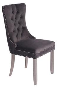 Antoinette Smoke Grey Dining Chair - Pewter Legs