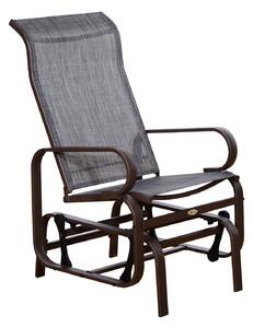 Outsunny Outdoor Gliding Rocking Chair with Sturdy Metal Frame Garden Comfortable Swing Chair for Patio, Backyard and Poolside, Grey