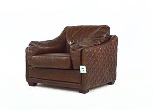Ashford Luxury Vintage Retro Armchair Distressed Brown Real Leather